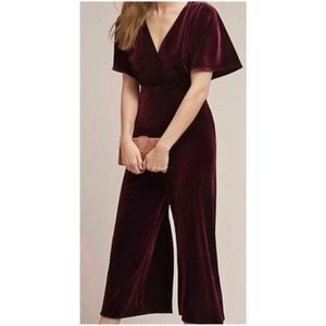 Elegant Blue Velvet Jumpsuit